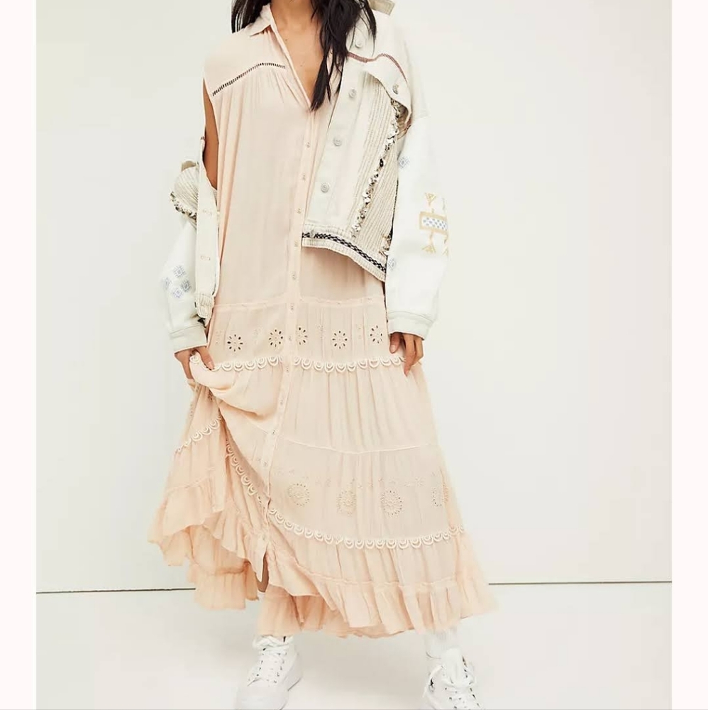 Pretty cozy maxi dress, size small, Free People